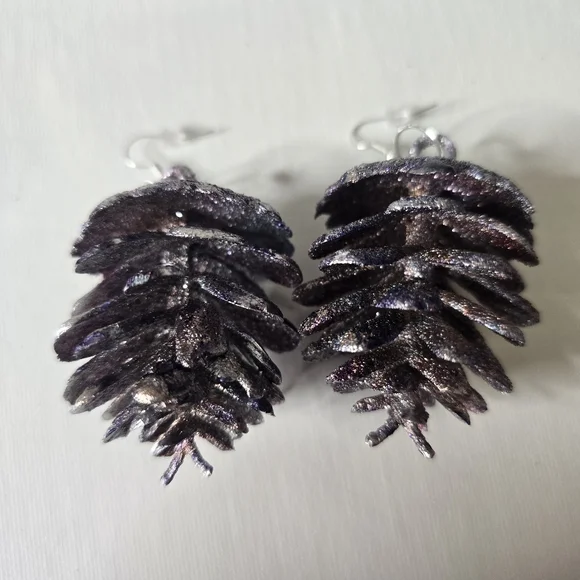 HANDCRAFTED Pinecorn Pierced Earrings HANDPAINTED Holiday Jewelry Accessories - Picture 13 of 15